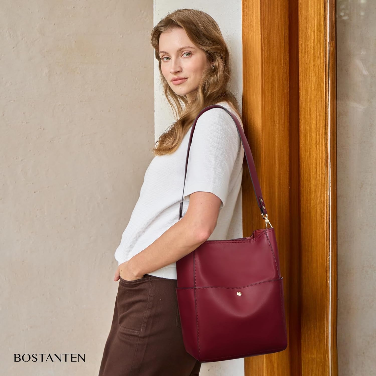 Women'S Leather Designer Handbags Tote Purses Shoulder Bucket Bags